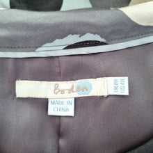 Load image into Gallery viewer, Boden Grey Silk Blend Knee Length Dress UK 8 Polka Dot Cap Sleeve Belted Shift
