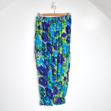 Load image into Gallery viewer, Vintage St Michael Trousers Floral Tapered Blue Green Harem Fits UK 10 Petite
