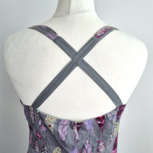 Load image into Gallery viewer, White Stuff Maxi Dress Feather Print Grey 100% Cotton Crisscross Back Lined 12
