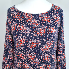 Load image into Gallery viewer, Boden Dress Jersey Pockets UK 8 Ditsy Floral Print Navy Long Sleeves Stretch
