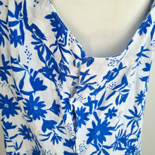 Load image into Gallery viewer, M&amp;S Pure Linen Cami Top UK 20 Floral Print Blue White Summer Vest Tank Cruise
