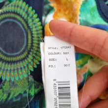 Load image into Gallery viewer, Desigual Long Sleeve Top Art Print Size Large Boho Graphic Tee Turquoise Knit
