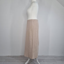 Load image into Gallery viewer, COS Knitted Maxi Skirt Beige Cream Ribbed Straight Slit Elastic Waist Large
