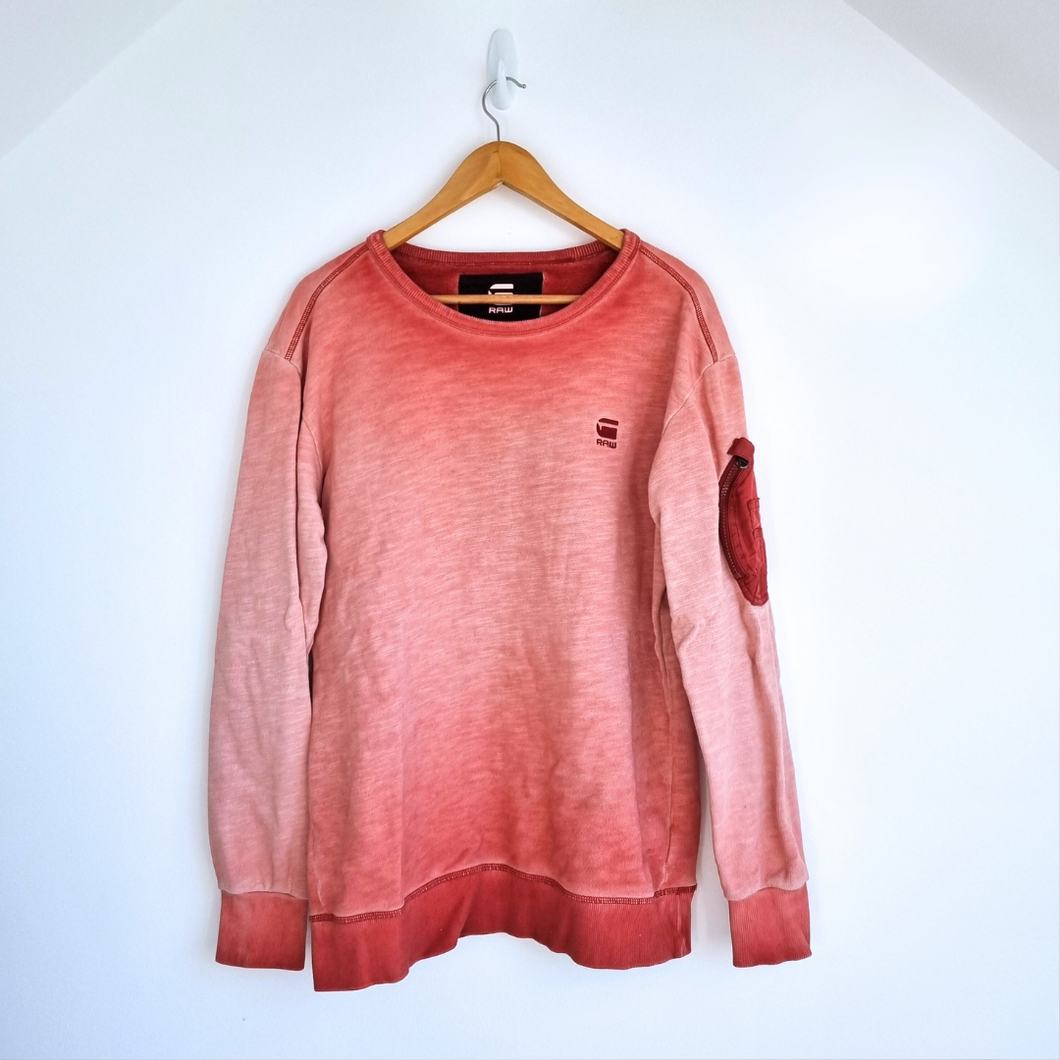 G-Star Raw Sweatshirt Men Coral Kendo Overdye Cargo Sleeve Pocket Cotton Medium