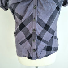 Load image into Gallery viewer, AllSaints Cupid Top Blouse Check Plaid Grey Draped Y2K Grunge 100% Cotton 14
