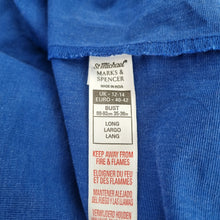 Load image into Gallery viewer, Vintage St Michael Robe Dressing Gown Blue Embroidered Cotton Wrap Kimono 10 12
