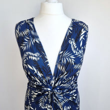 Load image into Gallery viewer, Joe Browns Maxi Dress Jersey Navy Blue Floral Leaf Print Stretch Summer Size 16
