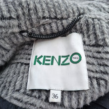 Load image into Gallery viewer, Kenzo Paris Coat Wool Mohair Grey Textured Peacoat Oversized Lined 8 10 12
