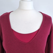 Load image into Gallery viewer, Comptoir des Cottoniers Jumper Maroon Red Layered Look Silk Cami Detail Medium
