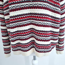 Load image into Gallery viewer, Hobbs Jumper 100% Cotton Striped Red Santana Fair Isle  Sweater Knit Small
