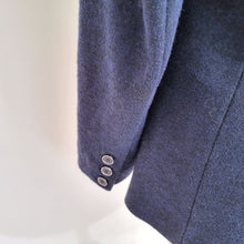 Load image into Gallery viewer, M&amp;S Autograph Blazer Wool Blend Jacket UK 10 Navy Smart Tailored Office Classic
