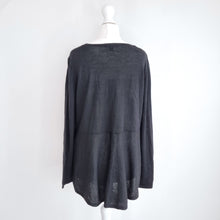 Load image into Gallery viewer, COS Jumper 100% Wool Black Fine Knit Slouchy Dipped Hem Draped Sweater Small
