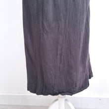 Load image into Gallery viewer, JD Williams Midi Skirt Plus Size UK 30 Linen Blend Elastic Waist Black Pockets
