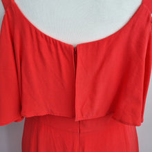 Load image into Gallery viewer, Monsoon Coral Cocktail Dress NEW Size 16 Could Shoulder Frills Lined Midi Party
