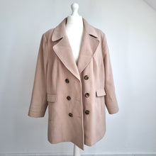 Load image into Gallery viewer, BM Collection Pea Coat UK 24  Beige Double Breasted Smart Camel Style Jacket
