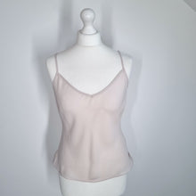 Load image into Gallery viewer, M&amp;S Autograph Twinset Blouse UK 10 Chiffon Cream Ditsy Print Camisole Work
