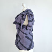 Load image into Gallery viewer, AllSaints Cupid Top Blouse Check Plaid Grey Draped Y2K Grunge 100% Cotton 14
