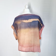 Load image into Gallery viewer, Mes Soeurs Et Moi Top Silk Blend Size 2 UK 14 Tie-Dye Blouse Boxy Lagenlook
