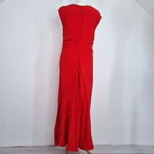 Load image into Gallery viewer, Jigsaw Maxi Dress Red 100% Silk Ruched Occasion Evening Lined  Wedding Guest 14
