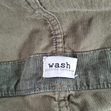 Load image into Gallery viewer, Wash Corduroy Dungarees Khaki Green Straight Leg Pockets 100% Cotton W34 UK16
