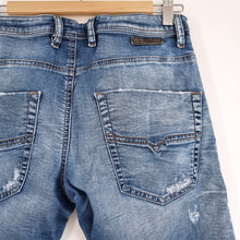 Load image into Gallery viewer, Diesel Krooley Jogger Jeans Men&#39;s Tapered Ripped Destroyed Blue Sweatpants W 26
