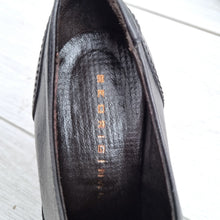 Load image into Gallery viewer, Black Leather Oxford Shoes Lace Up Heeled Brogues Size EU 36 UK 3 Be Original
