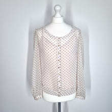 Load image into Gallery viewer, M&amp;S Autograph Twinset Blouse UK 10 Chiffon Cream Ditsy Print Camisole Work
