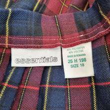 Load image into Gallery viewer, Vintage Essentials Tartan Skirt UK 18 16 14 Pleated Kilt Check Wrap Blue Red
