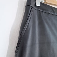 Load image into Gallery viewer, Roman Faux Leather Trousers Cropped 14 NEW Black Wide Leg Pockets Elastic Waist
