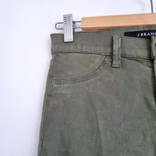Load image into Gallery viewer, J Brand Jeans Super Skinny Size W24 Khaki Green Stretch Denim Drainpipe Low Rise
