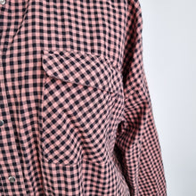 Load image into Gallery viewer, Next Checked Shirt Pink Black UK 20 Plaid Flannel 100% Cotton Lumberjack Blouse
