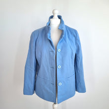 Load image into Gallery viewer, Eastex Wool Cashmere Coat UK 16 Blue Tailored Jacket Smart Winter Classic Boxy
