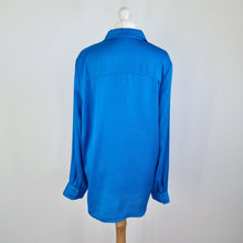 Load image into Gallery viewer, Whistles Shirt Blue Blouse Oversized Long Sleeves Top Work Office Collared 12 14
