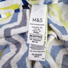 Load image into Gallery viewer, M&amp;S Mini Tunic Dress Size 20 Petite Button Down Smock Zigzag Print Viscose
