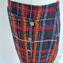 Load image into Gallery viewer, Monsoon Tartan Mini Skirt UK 14 Check Button Faux Wrap Asymmetric Tweed Lined
