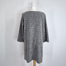 Load image into Gallery viewer, Toast Dress Tunic Wool Blend Sweater Mini Shift Tweed Grey Pocket Lagenlook 14
