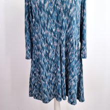 Load image into Gallery viewer, Fat Face Teal Dress UK 18 Pockets Casual Jersey Cotton Blend Skater Long Sleeves
