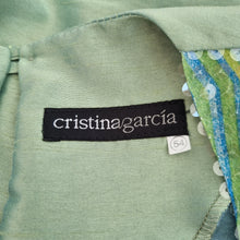 Load image into Gallery viewer, Cristina Garcia Sequin Blouse Top Mint Iridescent Boxy Short Sleeves Plus 26 54
