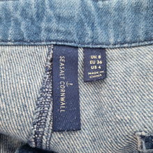 Load image into Gallery viewer, Seasalt Cornwall Jeans Trousers Stones Throw Barrel Pleated High Rise Blue UK 8
