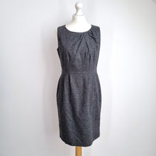 Load image into Gallery viewer, Monsoon Shift Dress Wool Blend UK 12 Sleeveless Grey Lined Work Office Tweed
