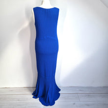 Load image into Gallery viewer, Phase Eight Maxi Dress 16 Royal Blue Willow Knitted Pointelle Occasion Party
