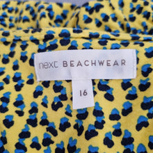 Load image into Gallery viewer, Next Beachwear Wrap Dress Yellow UK 16 Midi Ruffle Hem Short Sleeves Print Work
