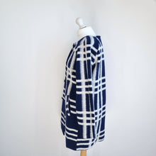 Load image into Gallery viewer, Clements Ribeiro Coat Checked Wool Blend Blue Bold Plaid Pockets Tartan 16 XL
