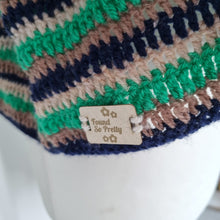 Load image into Gallery viewer, Handmade Crochet Jumper Cropped Oversized Chunky Knit Boxy Green Scrap L to XXL
