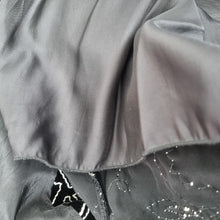 Load image into Gallery viewer, James Lakeland Midi Skirt UK 12 Black Velvet Embroidered Handkerchief Hem Party
