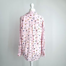Load image into Gallery viewer, Medicine Blouse Skull Tattoo Print Small Shirt Pink Oversized Casual Rockabilly
