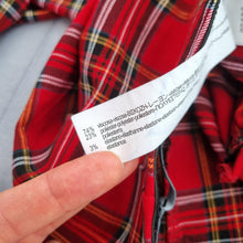Load image into Gallery viewer, ZARA Red Tartan Skinny Trousers Small High Waisted Plaid Punk Leggings Check
