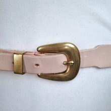 Load image into Gallery viewer, Vintage Laura Ashley Belt Genuine English Leather Skinny Nude Pink Gold  30-34''
