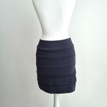 Load image into Gallery viewer, Ganni Mini Skirt Bandage Bodycon Stretch Tiered Short Dark Blue Party Club XS
