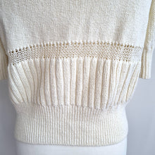 Load image into Gallery viewer, COS Cream Cardigan Short Sleeves 100% Cotton Blouse Summer Knit Buttons Large
